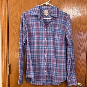 J. Crew Blue and Red Button Down